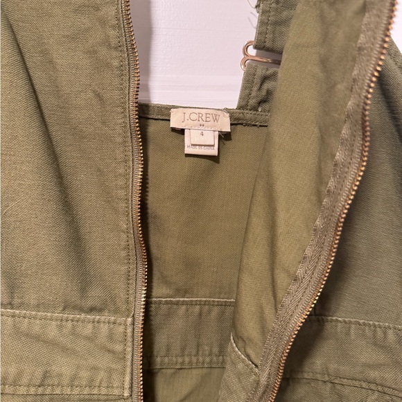 J.Crew Overall Green Chino Dress/Jumper gold hardware pockets - Picture 7 of 10